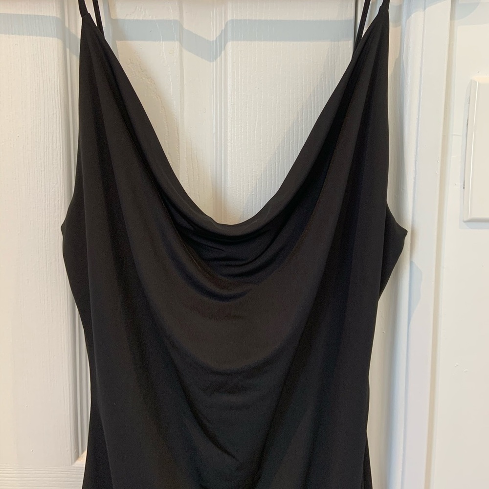 Little Black midi dress with cowl neck
